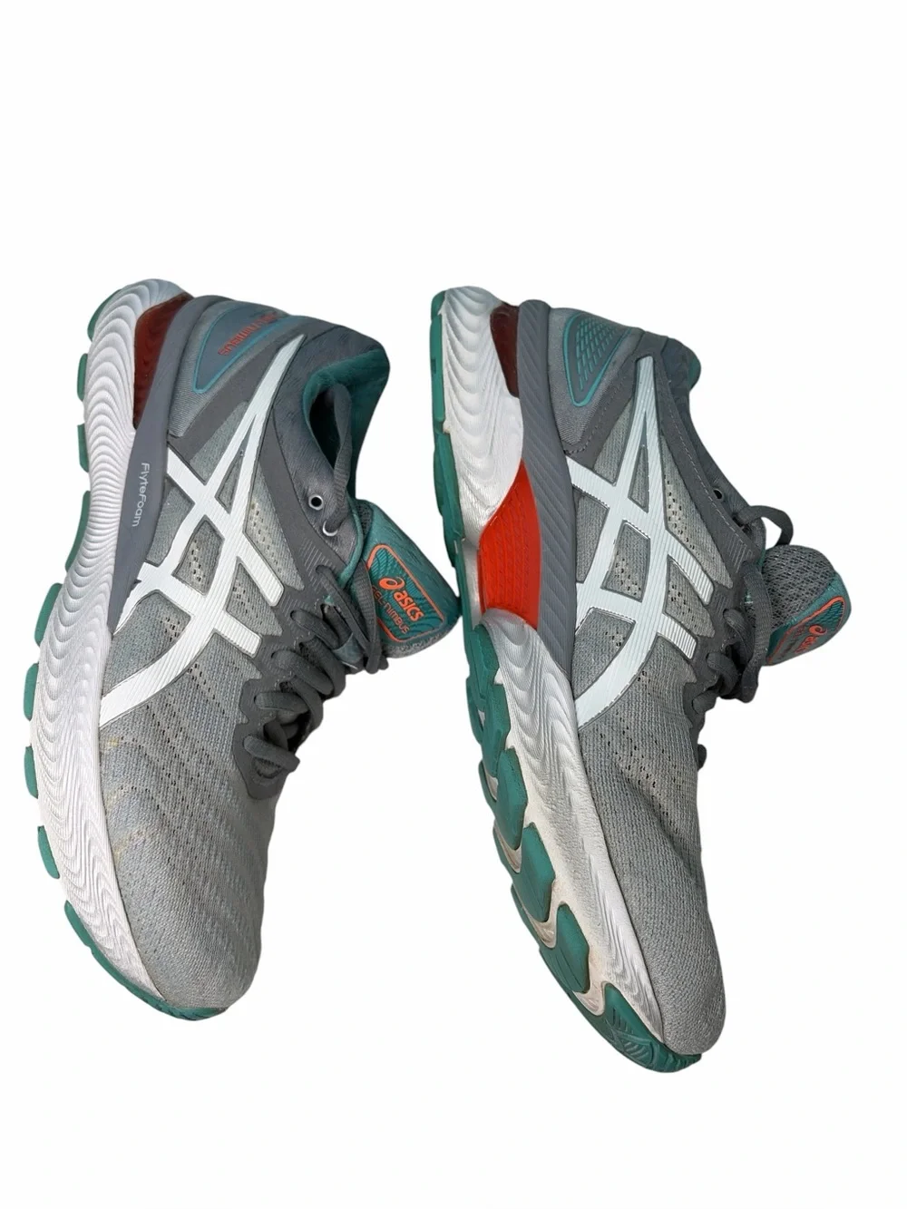 Asics Gel Nimbus 22 Flyte Foam Women’s Gray Green Running Shoes  Sz 8.5